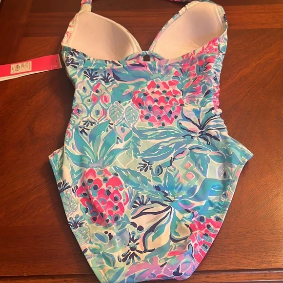 Lilly Pulitzer Lanai Halter Zanzibar Blue party princess one piece bathing suit - Picture 5 of 6